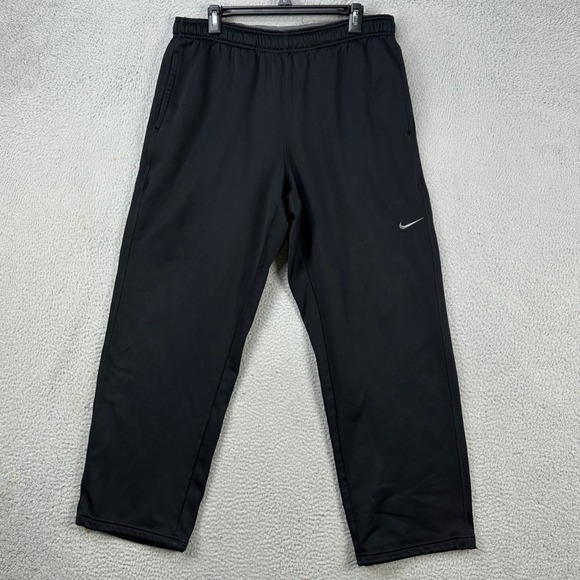 Nike Therma-Fit Mens Sweatpants XL Black‎ Pull On Elastic Waist Pockets Workout - Picture 1 of 8